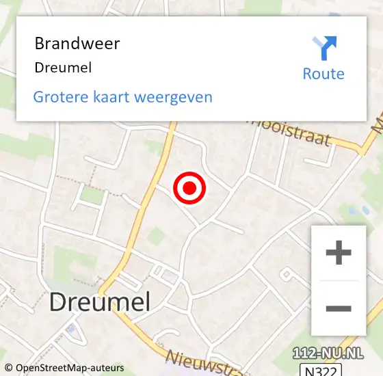 Locatie op kaart van de 112 melding: Brandweer Dreumel op 11 juni 2022 18:35