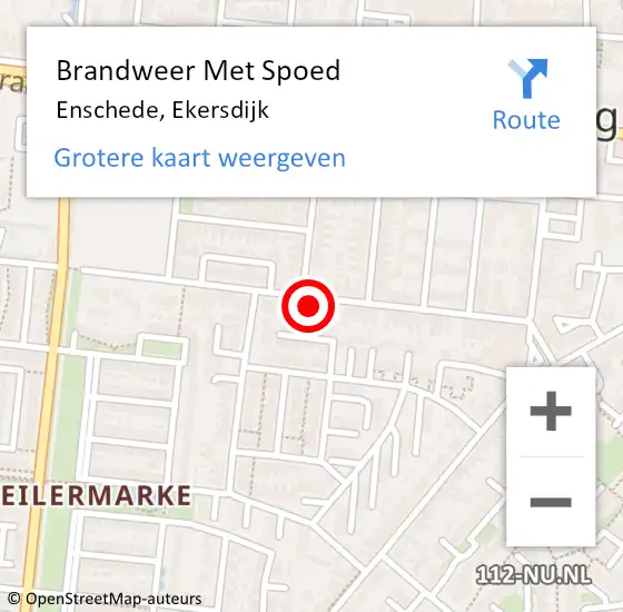 Locatie op kaart van de 112 melding: Brandweer Met Spoed Naar Enschede, Ekersdijk op 11 juni 2022 18:51
