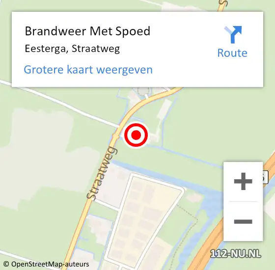 Locatie op kaart van de 112 melding: Brandweer Met Spoed Naar Eesterga, Straatweg op 19 juli 2014 21:14