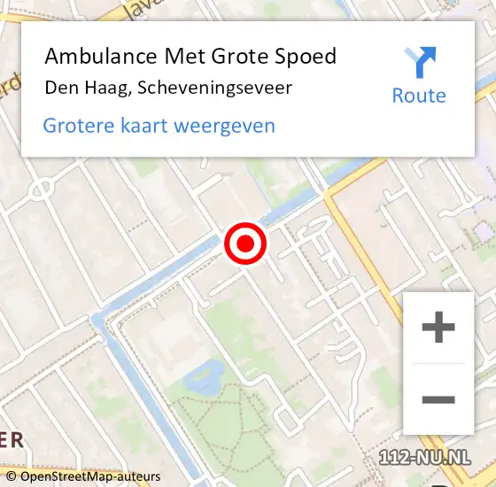 Locatie op kaart van de 112 melding: Ambulance Met Grote Spoed Naar Den Haag, Scheveningseveer op 11 juni 2022 18:56