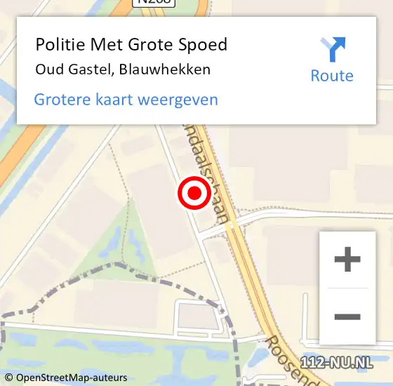 Locatie op kaart van de 112 melding: Politie Met Grote Spoed Naar Oud Gastel, Blauwhekken op 11 juni 2022 19:03