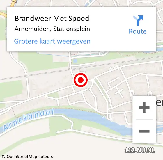Locatie op kaart van de 112 melding: Brandweer Met Spoed Naar Arnemuiden, Stationsplein op 11 juni 2022 19:22