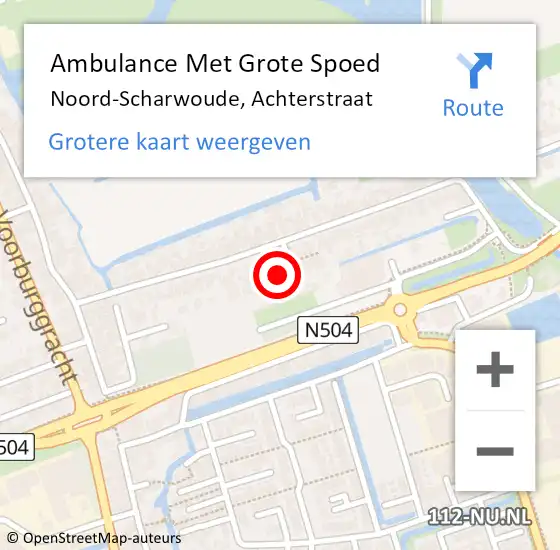 Locatie op kaart van de 112 melding: Ambulance Met Grote Spoed Naar Noord-Scharwoude, Achterstraat op 11 juni 2022 19:49