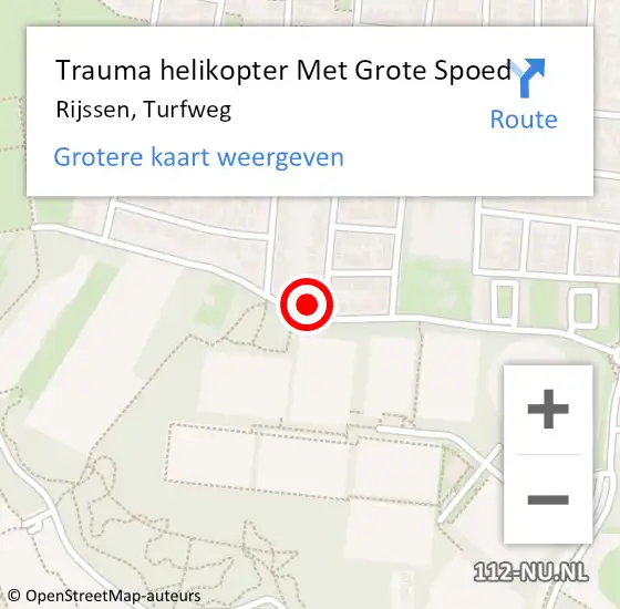 Locatie op kaart van de 112 melding: Trauma helikopter Met Grote Spoed Naar Rijssen, Turfweg op 11 juni 2022 20:00