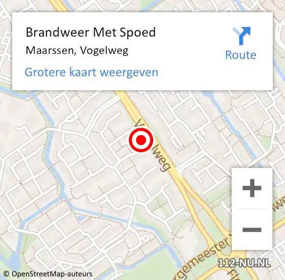 Locatie op kaart van de 112 melding: Brandweer Met Spoed Naar Maarssen, Vogelweg op 11 juni 2022 20:34