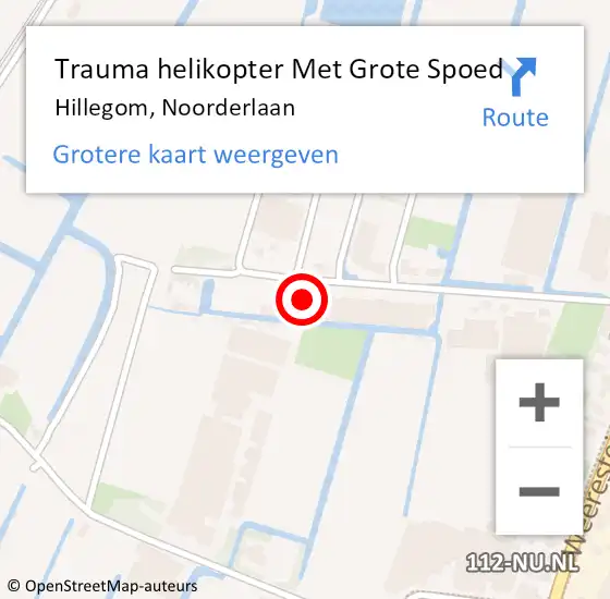 Locatie op kaart van de 112 melding: Trauma helikopter Met Grote Spoed Naar Hillegom, Noorderlaan op 11 juni 2022 20:54