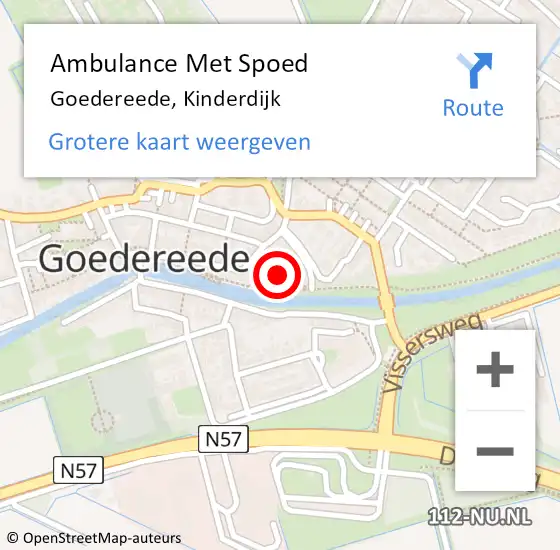 Locatie op kaart van de 112 melding: Ambulance Met Spoed Naar Goedereede, Kinderdijk op 11 juni 2022 21:19