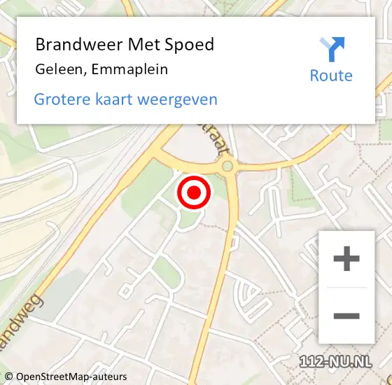 Locatie op kaart van de 112 melding: Brandweer Met Spoed Naar Geleen, Emmaplein op 11 juni 2022 22:20