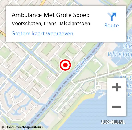 Locatie op kaart van de 112 melding: Ambulance Met Grote Spoed Naar Voorschoten, Frans Halsplantsoen op 11 juni 2022 23:51