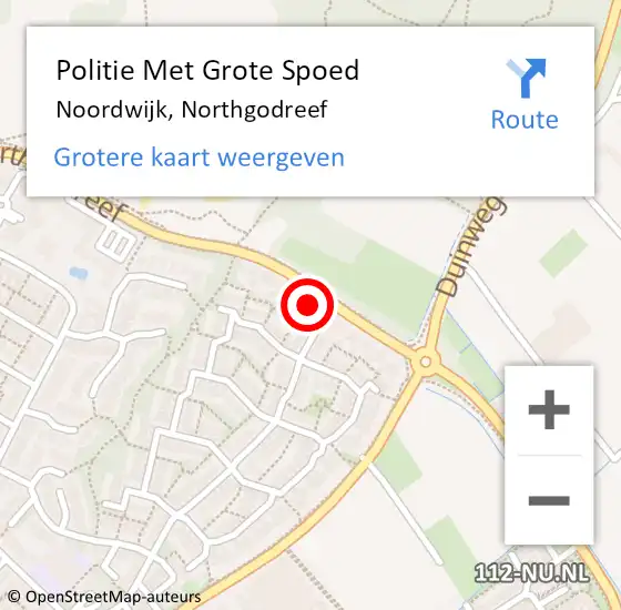 Locatie op kaart van de 112 melding: Politie Met Grote Spoed Naar Noordwijk, Northgodreef op 12 juni 2022 00:34