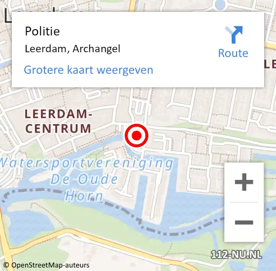 Locatie op kaart van de 112 melding: Politie Leerdam, Archangel op 12 juni 2022 00:48