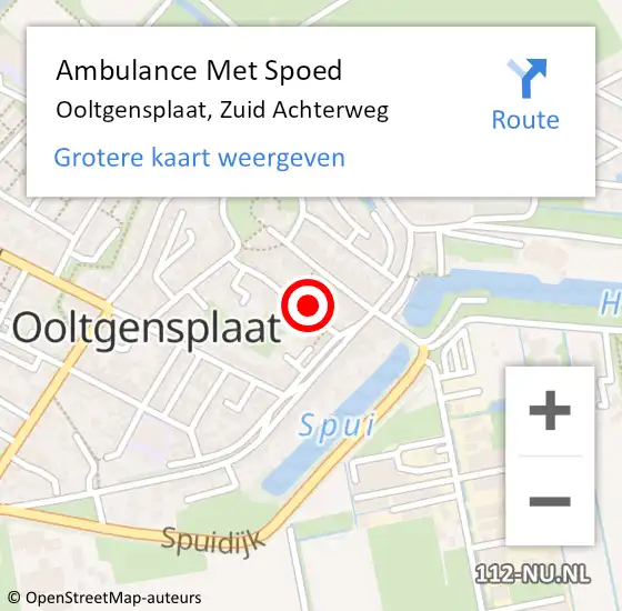 Locatie op kaart van de 112 melding: Ambulance Met Spoed Naar Ooltgensplaat, Zuid Achterweg op 12 juni 2022 01:27