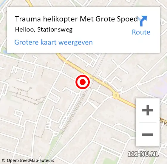 Locatie op kaart van de 112 melding: Trauma helikopter Met Grote Spoed Naar Heiloo, Stationsweg op 12 juni 2022 02:05