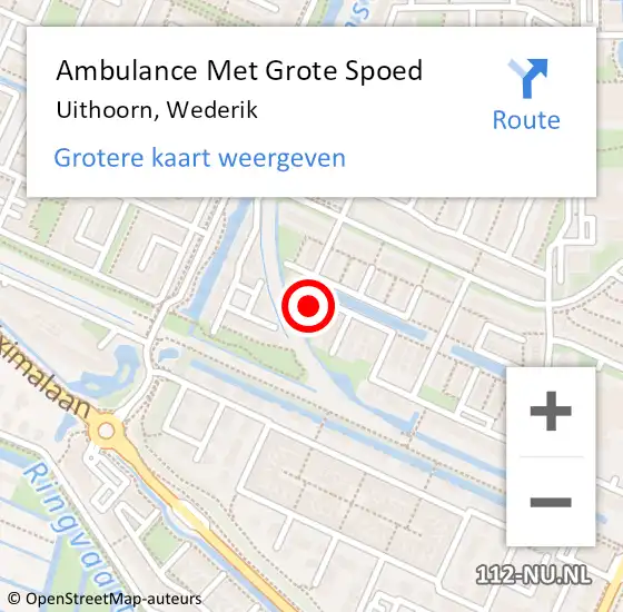 Locatie op kaart van de 112 melding: Ambulance Met Grote Spoed Naar Uithoorn, Wederik op 12 juni 2022 05:40