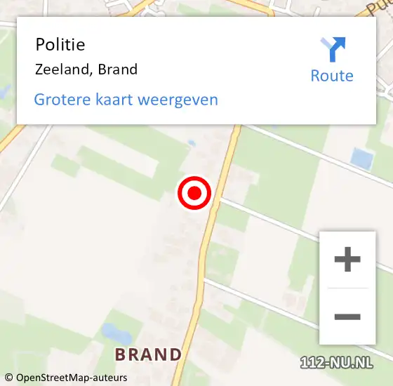 Locatie op kaart van de 112 melding: Politie Zeeland, Brand op 12 juni 2022 07:41
