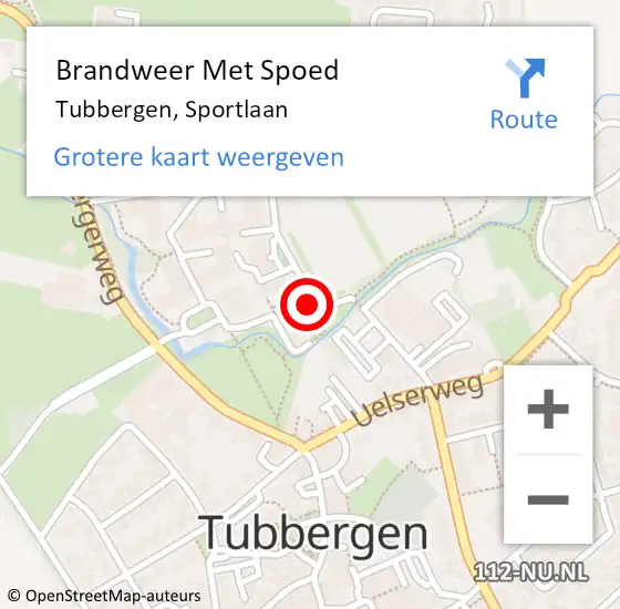 Locatie op kaart van de 112 melding: Brandweer Met Spoed Naar Tubbergen, Sportlaan op 19 juli 2014 22:21