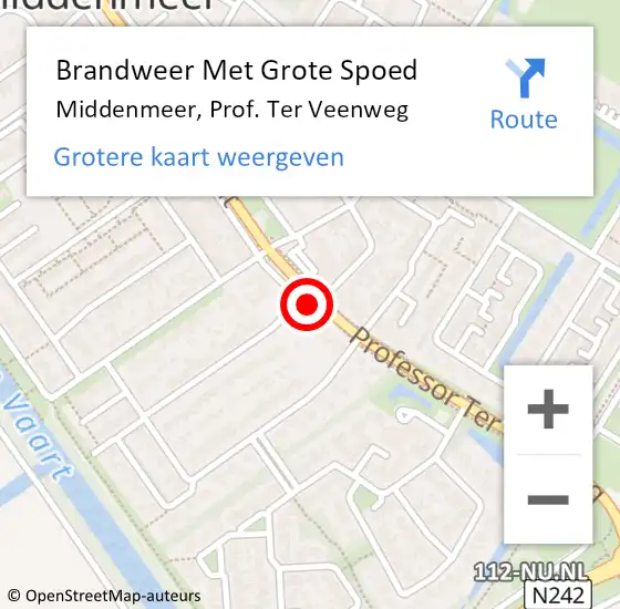 Locatie op kaart van de 112 melding: Brandweer Met Grote Spoed Naar Middenmeer, Prof. Ter Veenweg op 12 juni 2022 11:14