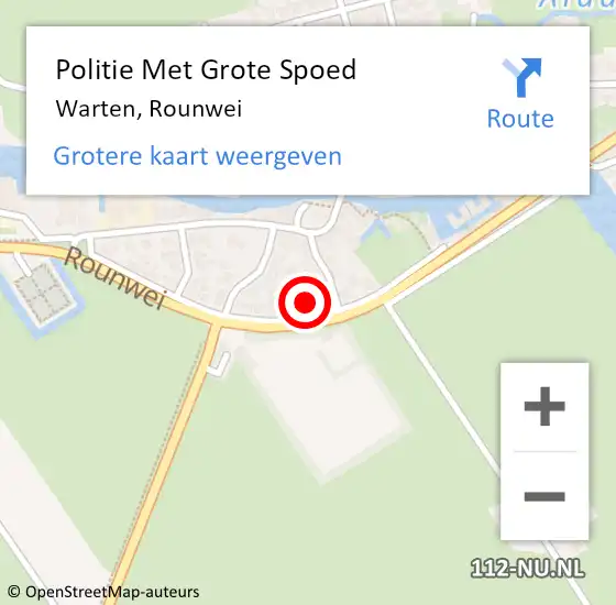 Locatie op kaart van de 112 melding: Politie Met Grote Spoed Naar Warten, Rounwei op 12 juni 2022 12:04