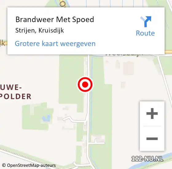 Locatie op kaart van de 112 melding: Brandweer Met Spoed Naar Strijen, Kruisdijk op 12 juni 2022 12:57
