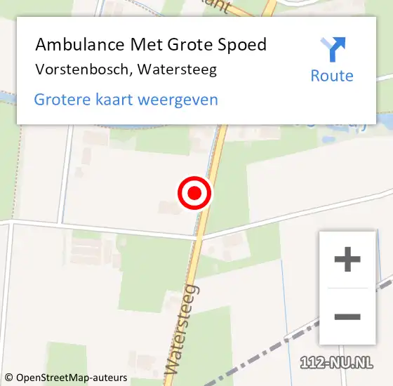 Locatie op kaart van de 112 melding: Ambulance Met Grote Spoed Naar Vorstenbosch, Watersteeg op 19 juli 2014 22:41