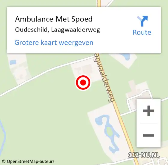Locatie op kaart van de 112 melding: Ambulance Met Spoed Naar Oudeschild, Laagwaalderweg op 12 juni 2022 13:14