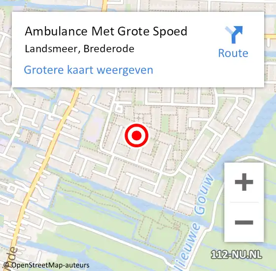 Locatie op kaart van de 112 melding: Ambulance Met Grote Spoed Naar Landsmeer, Brederode op 12 juni 2022 13:40