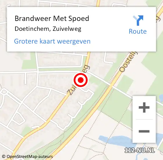 Locatie op kaart van de 112 melding: Brandweer Met Spoed Naar Doetinchem, Zuivelweg op 12 juni 2022 14:23