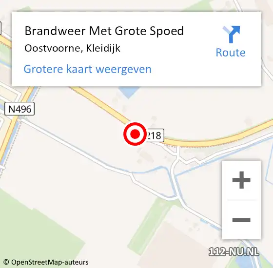 Locatie op kaart van de 112 melding: Brandweer Met Grote Spoed Naar Oostvoorne, Kleidijk op 12 juni 2022 14:43