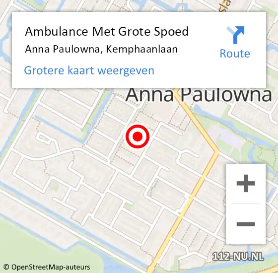 Locatie op kaart van de 112 melding: Ambulance Met Grote Spoed Naar Anna Paulowna, Kemphaanlaan op 12 juni 2022 15:05