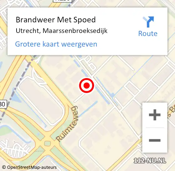 Locatie op kaart van de 112 melding: Brandweer Met Spoed Naar Utrecht, Maarssenbroeksedijk op 12 juni 2022 16:24