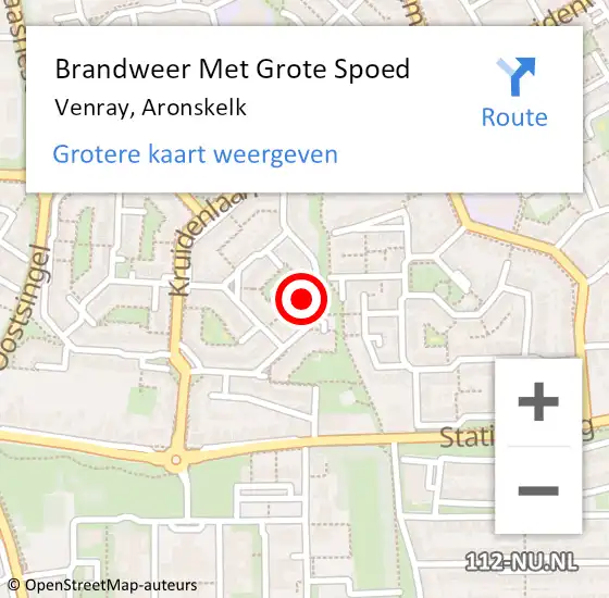 Locatie op kaart van de 112 melding: Brandweer Met Grote Spoed Naar Venray, Aronskelk op 12 juni 2022 16:33