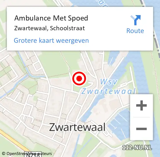 Locatie op kaart van de 112 melding: Ambulance Met Spoed Naar Zwartewaal, Schoolstraat op 12 juni 2022 16:38