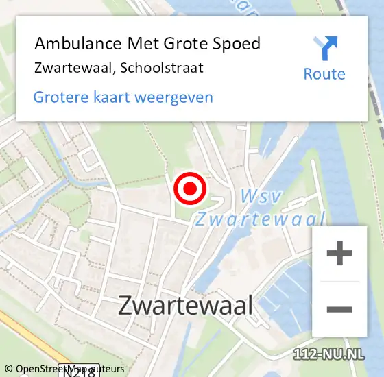 Locatie op kaart van de 112 melding: Ambulance Met Grote Spoed Naar Zwartewaal, Schoolstraat op 12 juni 2022 16:49