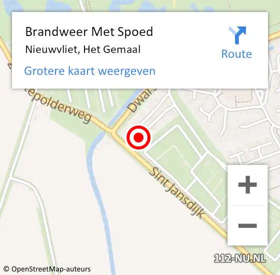 Locatie op kaart van de 112 melding: Brandweer Met Spoed Naar Nieuwvliet, Het Gemaal op 12 juni 2022 16:53