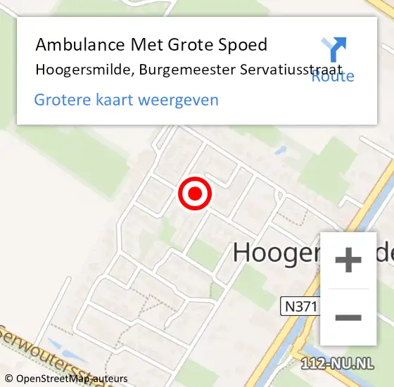 Locatie op kaart van de 112 melding: Ambulance Met Grote Spoed Naar Hoogersmilde, Burgemeester Servatiusstraat op 12 juni 2022 17:45