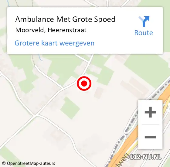 Locatie op kaart van de 112 melding: Ambulance Met Grote Spoed Naar Moorveld, Heerenstraat op 19 juli 2014 23:13