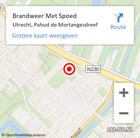 Locatie op kaart van de 112 melding: Brandweer Met Spoed Naar Utrecht, Pahud de Mortangesdreef op 12 juni 2022 18:41