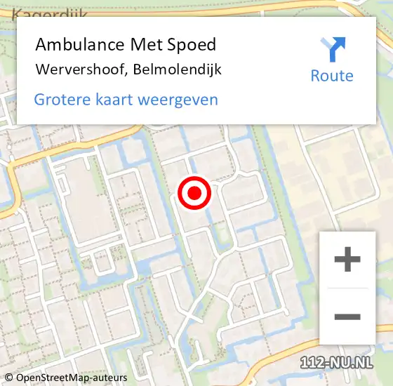 Locatie op kaart van de 112 melding: Ambulance Met Spoed Naar Wervershoof, Belmolendijk op 12 juni 2022 18:56