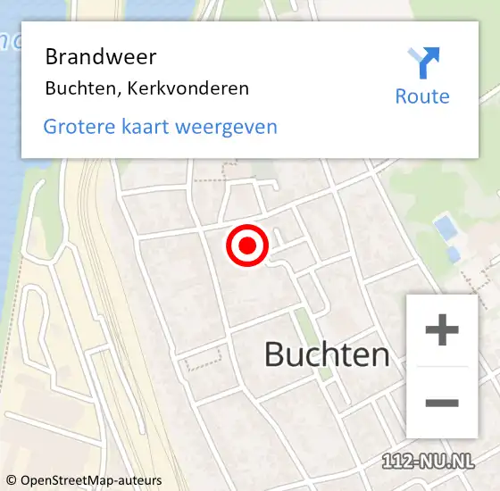 Locatie op kaart van de 112 melding: Brandweer Buchten, Kerkvonderen op 12 juni 2022 19:44