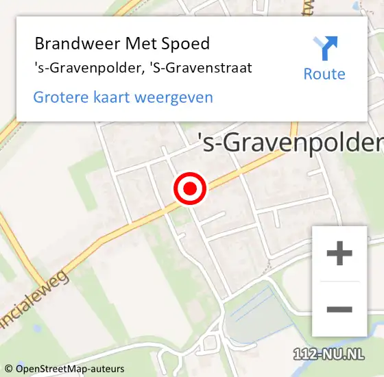 Locatie op kaart van de 112 melding: Brandweer Met Spoed Naar 's-Gravenpolder, 'S-Gravenstraat op 19 juli 2014 23:21