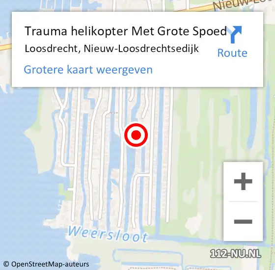 Locatie op kaart van de 112 melding: Trauma helikopter Met Grote Spoed Naar Loosdrecht, Nieuw-Loosdrechtsedijk op 12 juni 2022 19:58