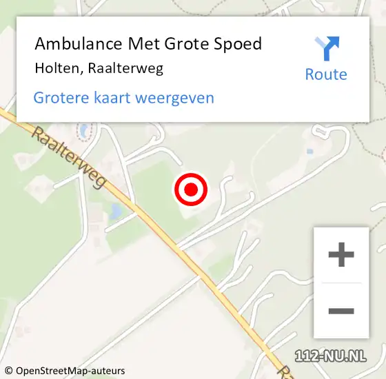 Locatie op kaart van de 112 melding: Ambulance Met Grote Spoed Naar Holten, Raalterweg op 12 juni 2022 20:10