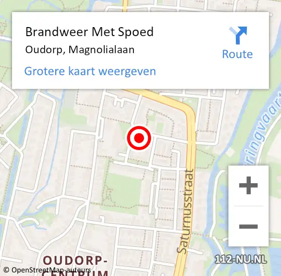 Locatie op kaart van de 112 melding: Brandweer Met Spoed Naar Oudorp, Magnolialaan op 12 juni 2022 20:10