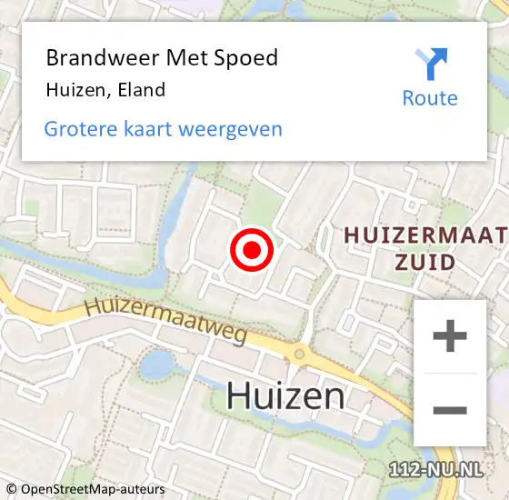 Locatie op kaart van de 112 melding: Brandweer Met Spoed Naar Huizen, Eland op 12 juni 2022 20:27