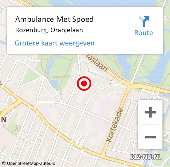 Locatie op kaart van de 112 melding: Ambulance Met Spoed Naar Rotterdam, Oranjelaan op 12 juni 2022 20:54