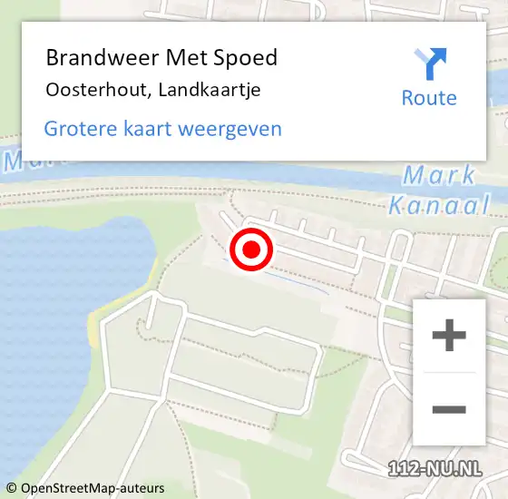 Locatie op kaart van de 112 melding: Brandweer Met Spoed Naar Oosterhout, Landkaartje op 12 juni 2022 20:55