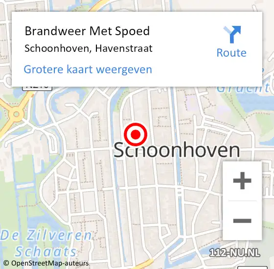 Locatie op kaart van de 112 melding: Brandweer Met Spoed Naar Schoonhoven, Havenstraat op 12 juni 2022 21:44