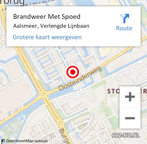 Locatie op kaart van de 112 melding: Brandweer Met Spoed Naar Aalsmeer, Verlengde Lijnbaan op 12 juni 2022 22:28