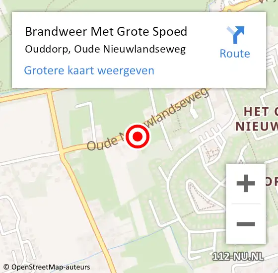 Locatie op kaart van de 112 melding: Brandweer Met Grote Spoed Naar Ouddorp, Oude Nieuwlandseweg op 12 juni 2022 22:45