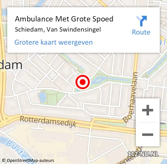 Locatie op kaart van de 112 melding: Ambulance Met Grote Spoed Naar Schiedam, Van Swindensingel op 12 juni 2022 22:48